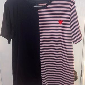 heart stripped t shirt